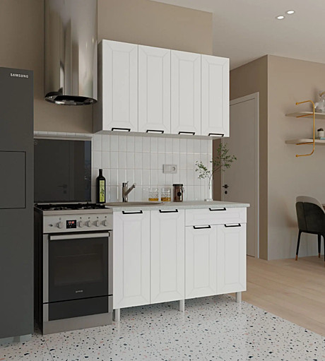 Кухня 1,2 м Ривьера Карбон Фарфор МДФ 															