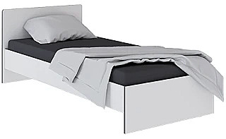 Спальня Тэбби Кровать 0,9 (лдсп) (Белый/графит серый)															