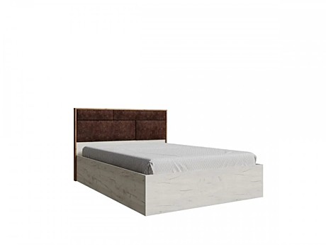 Спальня Лилль Кровать ЛСКР-1 1,4 м (лдсп) (Дуб крафт белый/дуб крафт табачный) с основанием									