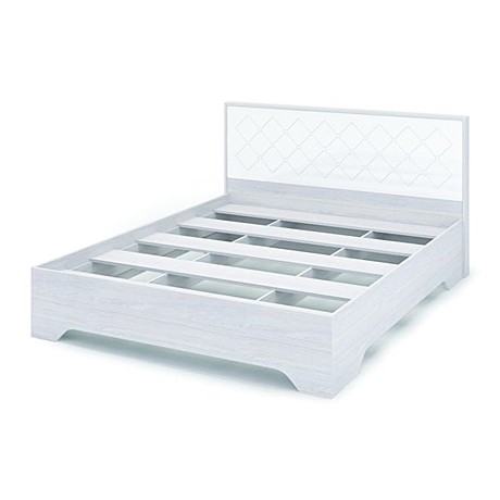 Спальня Сальма Кровать без ортопеда КР 021 (1482х970х2136) фасад МДФ БЕЛЫЙ ГЛЯНЕЦ/корпус АНКОР