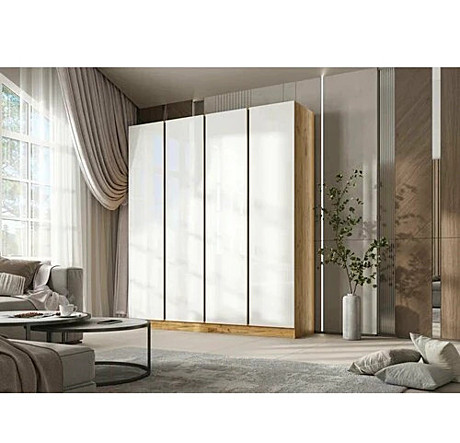 Келвин Шкаф 4-х ств 1600мм Дуб вотан/белый гл