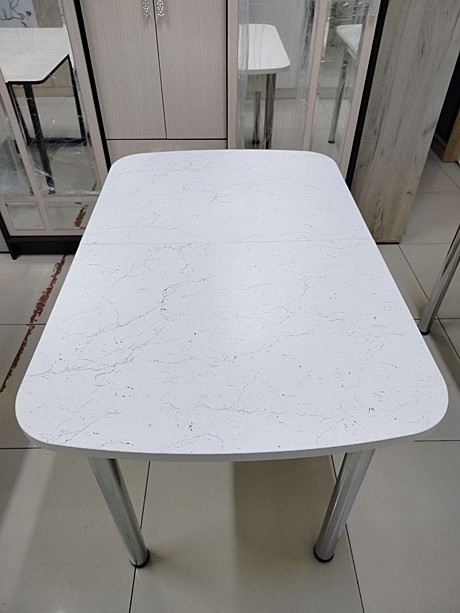 Стол раздвижной Пластик Мрамор Марквина белый 