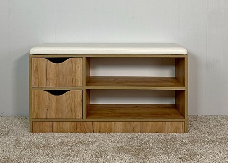 Ларедо-2 тумба для обуви (дуб крафт золотой/кожезам белый)1040х454х300мм