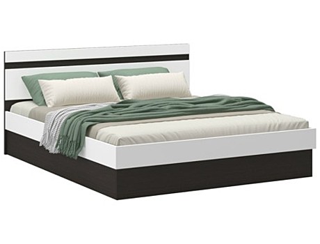 Ким кровать 1,4 м белый глянец/венге