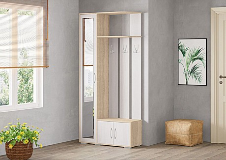 Прихожая Есения - 4 Е4 2,1х0,97х0,36м (крафт серый+камень шелк) ЗРК