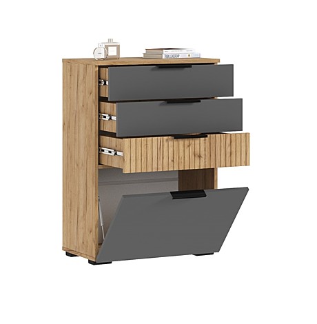 Роджина Комод (600) (Графит/Дуб Крафт) 