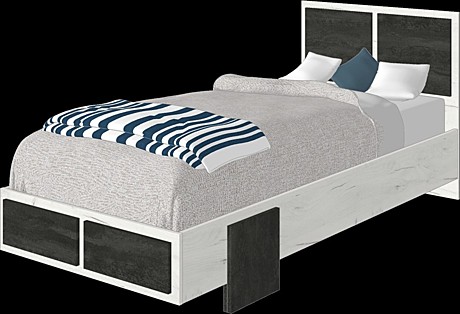 Зара ЗКр16 кровать 0,85х1,64х2,05м (крафт белый+камень уголь) 