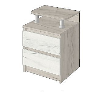 Зара ЗТ 45-2 тумба 0,6х0,45х0,4м (крафт белый+камень уголь)